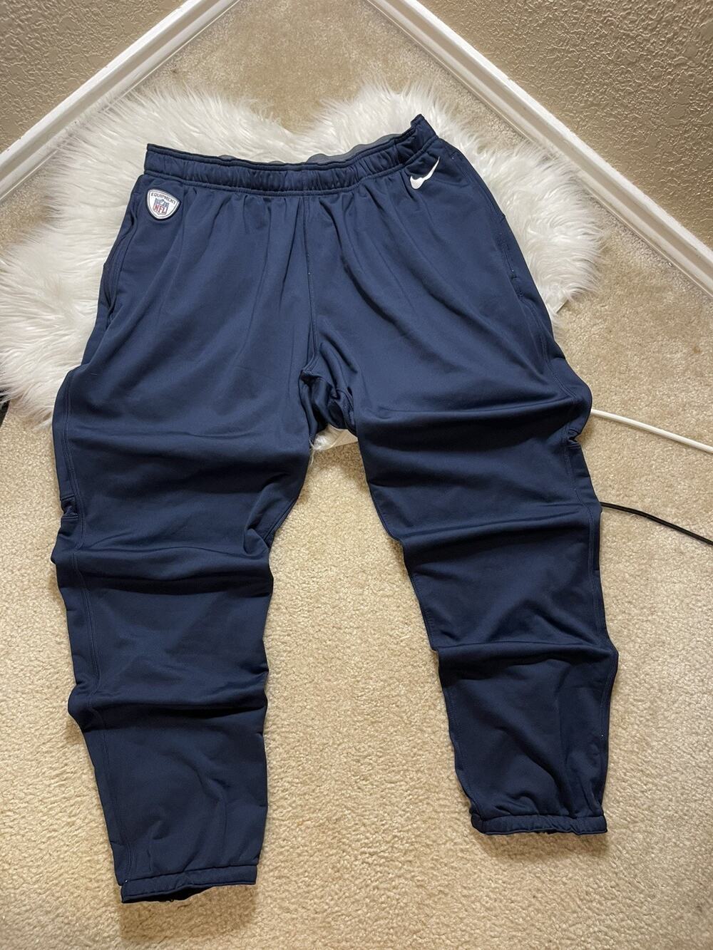 Nike Dri-Fit NFL Equipment Sweatpants Navy Blue Mens XL Stretch Athletic Fit